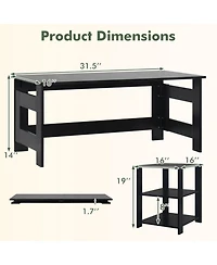 Sugift Portable Folding Floor Table Low Wooden Coffee Table with Foldable Legs