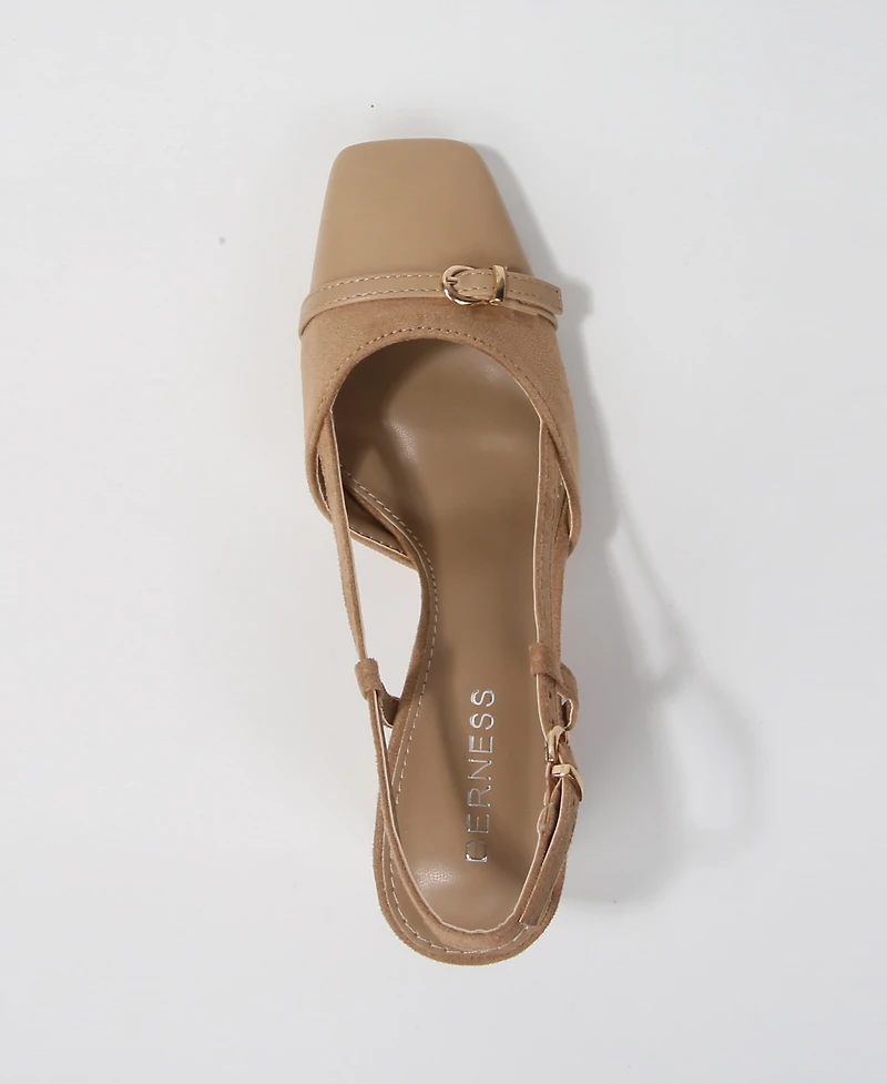 Berness Geena Toe Cap Slingback with Buckle Accent