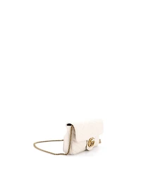 Pre-Owned Gucci Small Gg Marmont Flap Bag with Cardholder Matelasse Leather