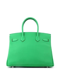 Pre-Owned Hermes Birkin 30 Handbag Green Epsom with Palladium Hardware