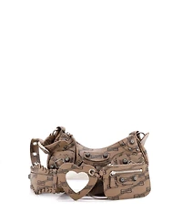 Pre-Owned Balenciaga Xs Le Cagole Giant Studs Shoulder Bag Bb Monogram Coated Canvas