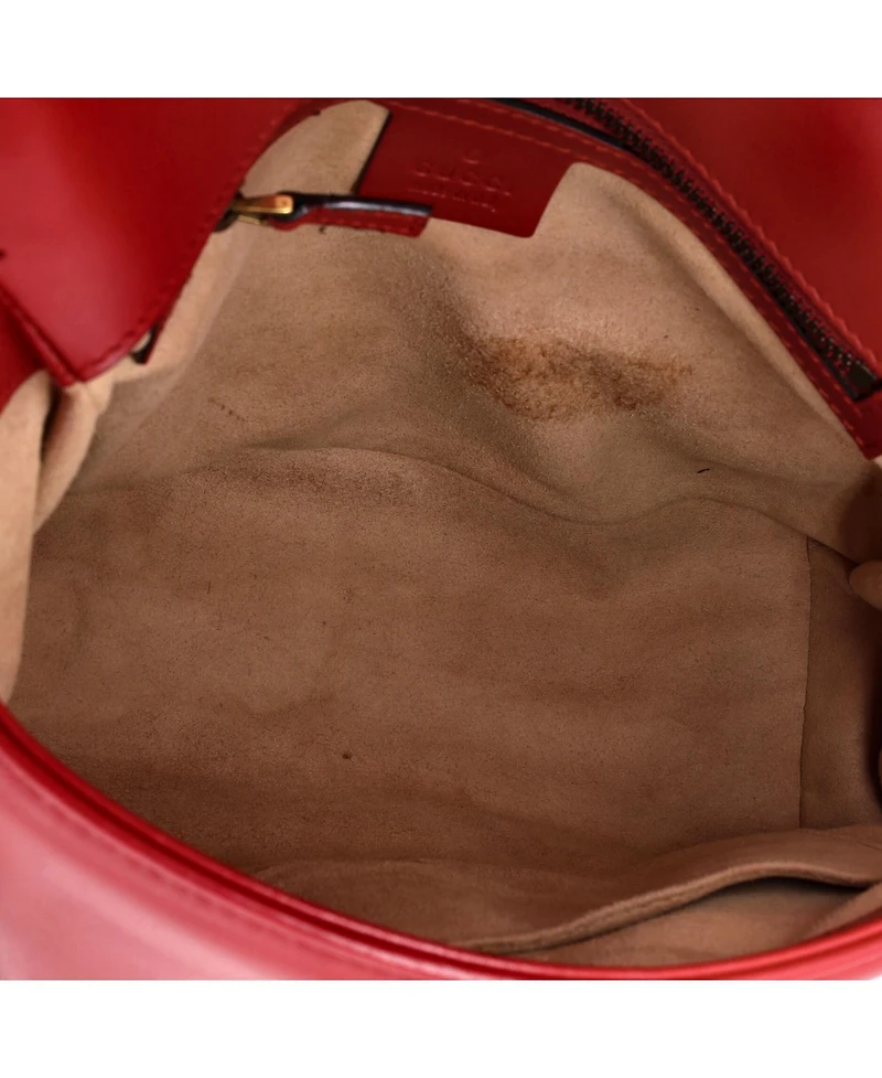 Pre-Owned Gucci Small Gg Marmont Top Handle Flap Bag Matelasse Leather