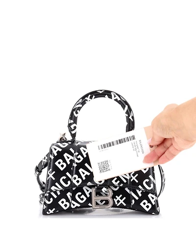Pre-Owned Balenciaga Xs Hourglass Top Handle Bag Printed Leather
