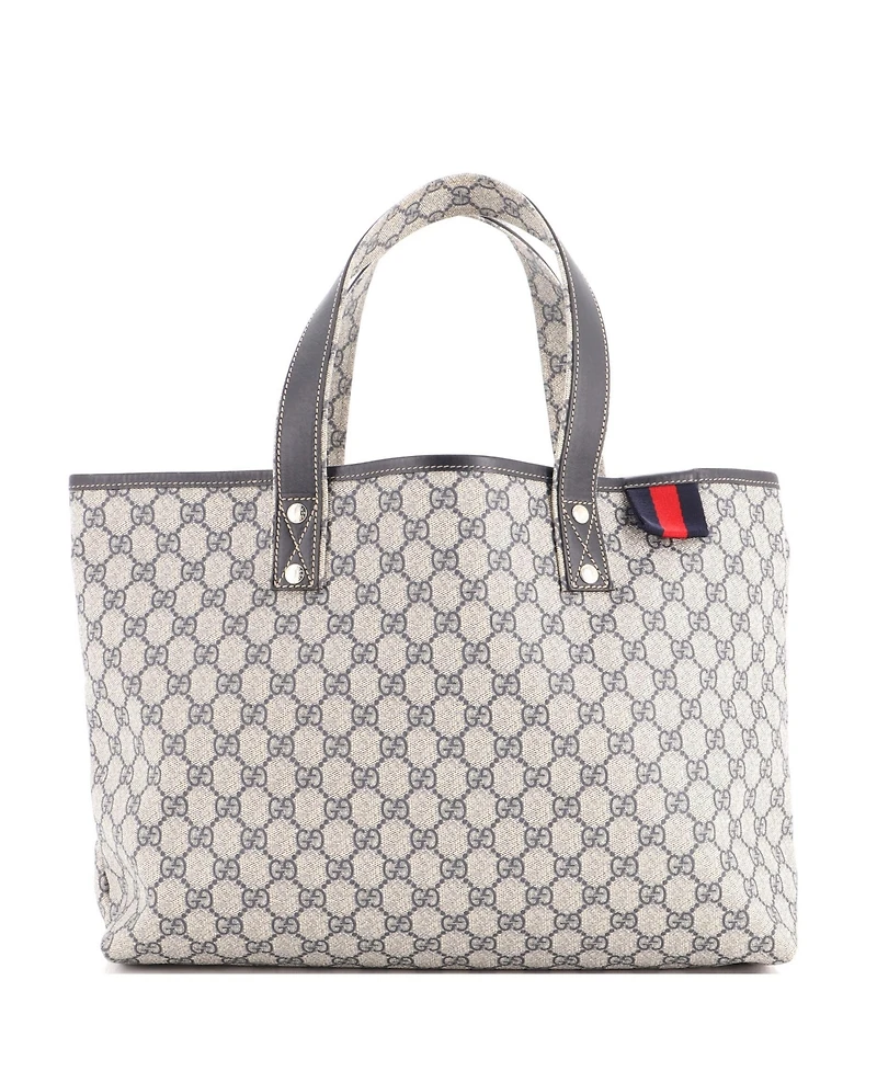 Pre-Owned Gucci Medium Web Loop Tote Gg Coated Canvas