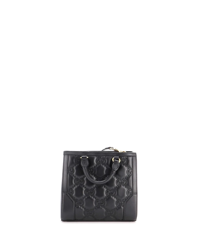 Pre-Owned Gucci Mini Gg Top Handle Tote Gg Matelasse Leather