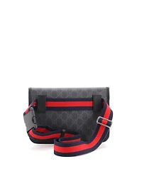 Pre-Owned Gucci Web Flap Belt Bag Gg Coated Canvas