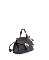 Pre-Owned Gucci Mini Gg Marmont Top Handle Bag Leather