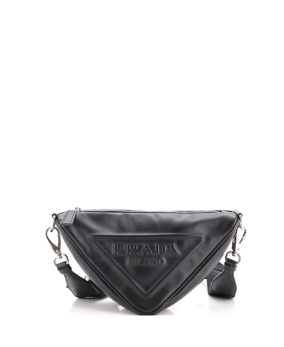 Pre-Owned Prada Small Triangle Logo Zip Crossbody Bag Leather