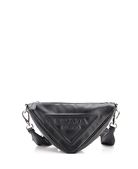 Pre-Owned Prada Small Triangle Logo Zip Crossbody Bag Leather