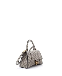 Pre-Owned Gucci Small x Balenciaga The Hacker Project Hourglass Top Handle Bag Gg Coated Canvas