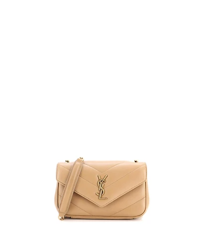 Pre-Owned Saint Laurent Mini Loulou Nm Shoulder Bag Matelasse Chevron Leather