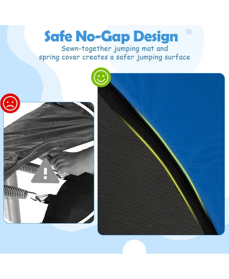 Sugift 60" x 60" 6-in-1 Trampoline with Adjustable Gymnastics Bar, Ages 3+