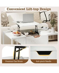 Sugift Lift Top Coffee Table with Hidden Storage Compartment and Gas Strut Raised Tabletop