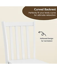 Sugift Wooden Kitchen Chairs Set of 2 Featuring Breathable Slat Tilt Backrest and Rubber Wood Frame