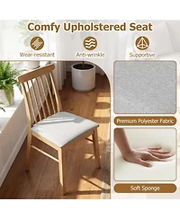 Sugift Upholstered Dining Chairs Set of 2 Armless Kitchen Chairs with Spindle Backrest and Padded Seats