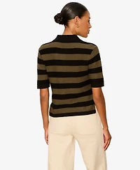 Sanctuary Women's For Keeps Short-Sleeve Striped Polo Sweater