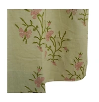 Fabdivine Handcrafted Floral Block Print Viscose Linen Curtains Panel