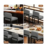 gaomon Set of 2 Bar Stools, Counter Height Bar Chairs with Backrest and Footrest, Faux Leather Modern Barstools for Kitchen Island and Home Bar