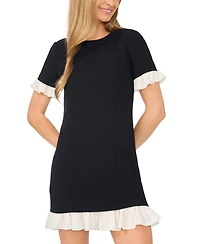 CeCe Women's Colorblock Ruffle Mini Dress