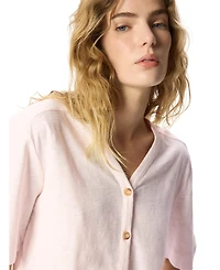 Whistles Women's Ella Cotton V-Neck Short-Sleeve Top
