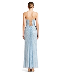 Lara Plus Size Strapless Sweetheart Beaded Gown
