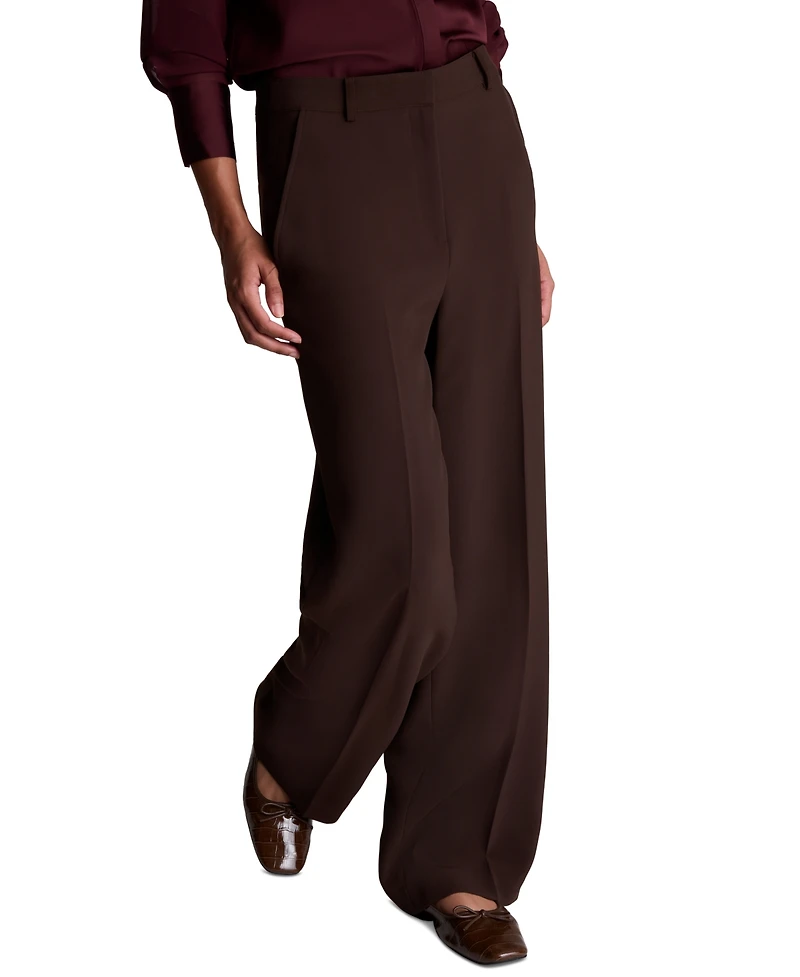 Kenneth Cole Women's Barrel Leg High-Waist Wide-Leg Polyester-Blend Pants
