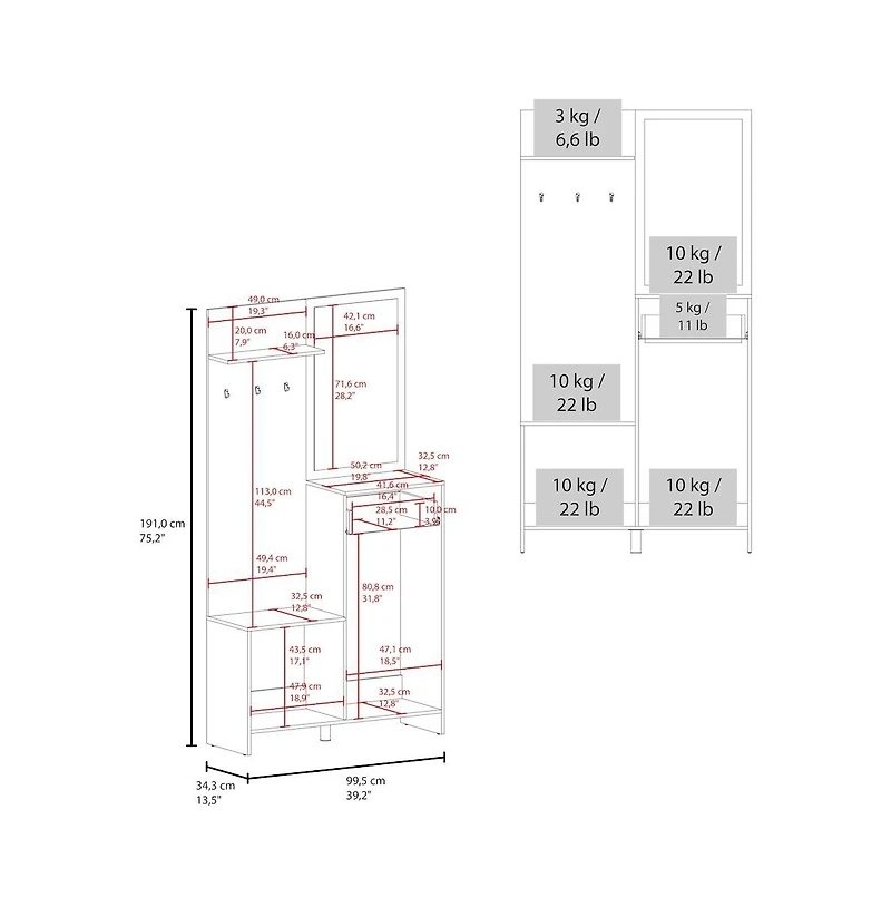 We Have Furniture Soudersburg Hall Tree, Macadamia
