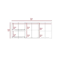 Fm Furniture Verona Wall-Mounted Kitchen Storage Cabinet with Glass Display Doors