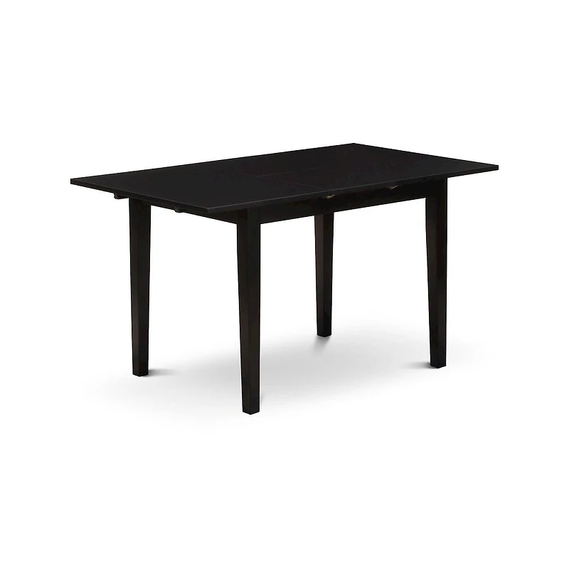East West Furniture Dining Table- Dining Chairs, NFVA3-blk-w