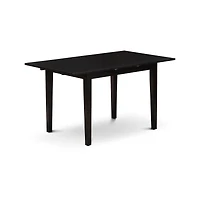 East West Furniture Dining Table- Dining Chairs, NFVA3-blk-w