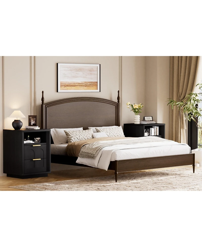 Flynama 2-Pack Nightstands with Charging Station