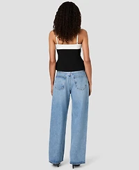French Connection Women's Azra x Carey Foldover Sleeveless Square-Neck Colorblock Top