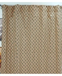 Fabdivine Palak Handmade Bohemian Block Print Viscose Color Linen Window Curtain