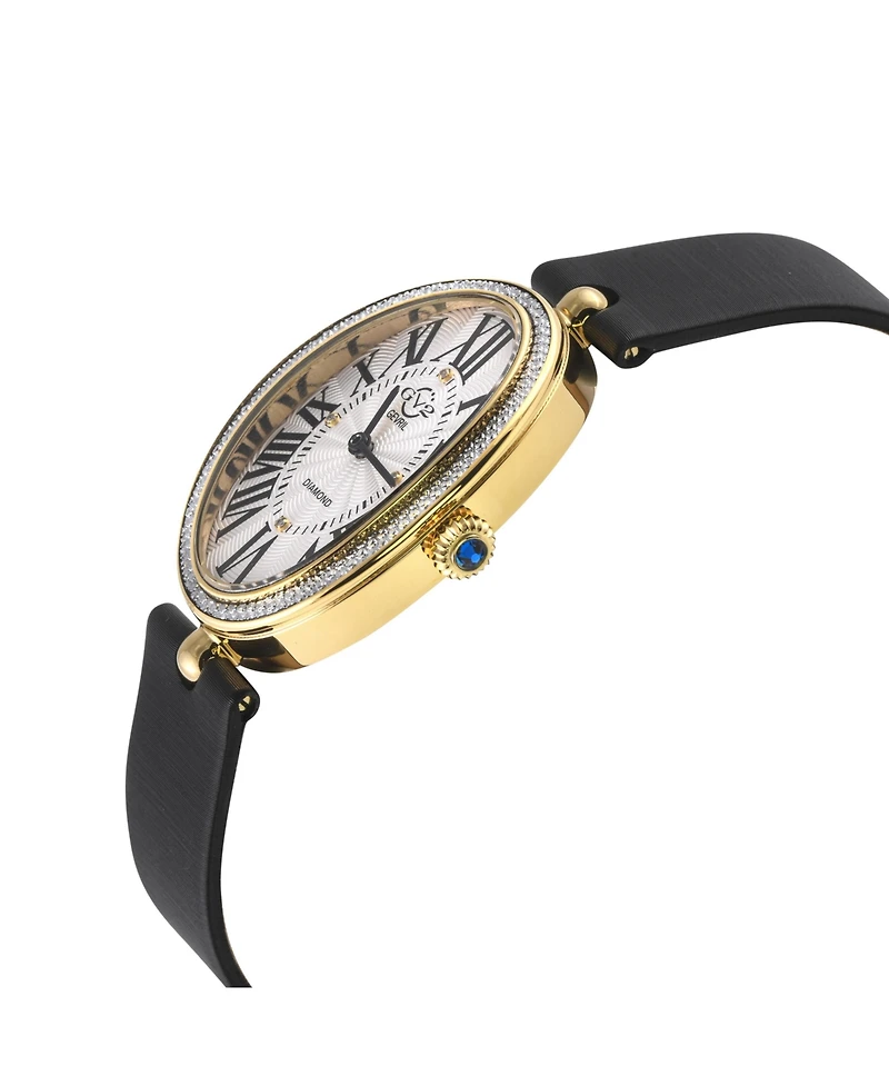 GV2 Women's Piazza Navona Swiss Quartz Italian Leather Strap Diamond Watch