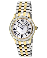 GV2 Women's Milan Swiss Quartz Two toned Ss Ipyg Stainless Steel Bracelet Diamond Watch
