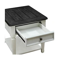 Heartland Furniture Wood End Table with Drawer and Bottom Shelf for Living Room