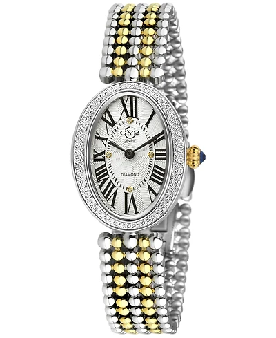 GV2 Women's Piazza Navona Swiss Quartz Two-Tone Ss/Ipyg Stainless Steel Bracelet Diamond Watch