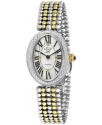 GV2 Women's Piazza Navona Swiss Quartz Two-Tone Ss/Ipyg Stainless Steel Bracelet Diamond Watch