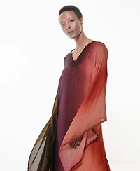 Leem Women's Kimono Kaftan Loose-Fit V-Neck Gradient-Print Dress