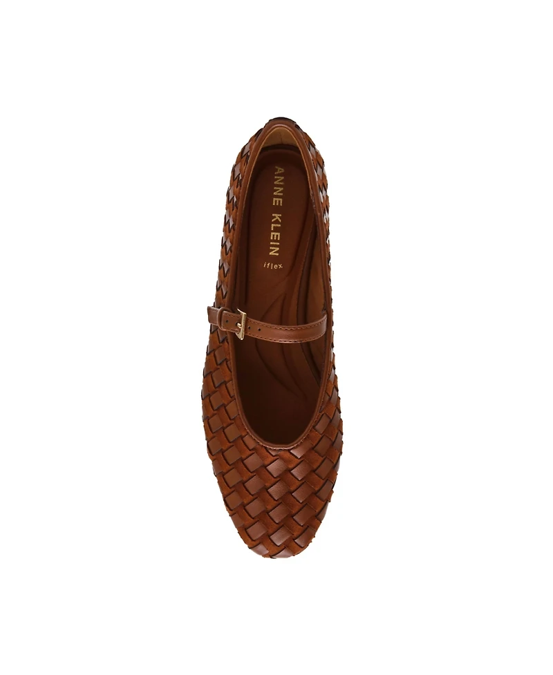 Anne Klein Women's Connie Woven Mary Jane Ballet Flats