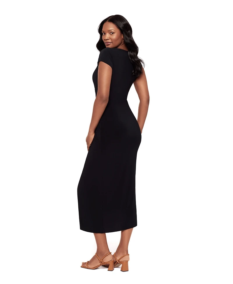 Body by Miraclesuit Women's Loki Shaping Scoop Neck Wrap Midi Dress
