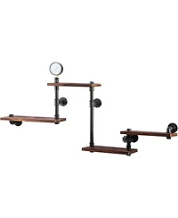 Slickblue Rustic Wall Mounted Pipe Shelves for Kitchen and Bathroom