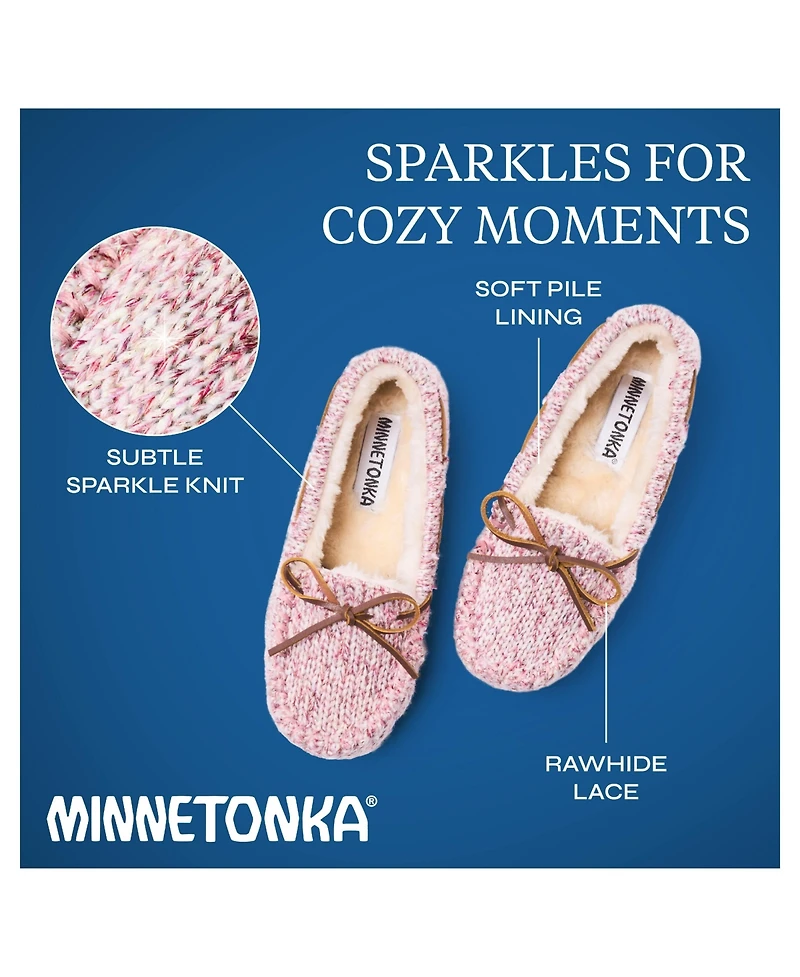 Minnetonka Women's Comfy Moc Sparkle Knit Slippers