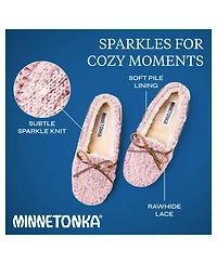Minnetonka Women's Comfy Moc Sparkle Knit Slippers