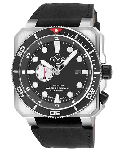 GV2 by Gevril Men's Swiss Made Xo Submarine Swiss Automatic Italian oiled Leather Strap Watch