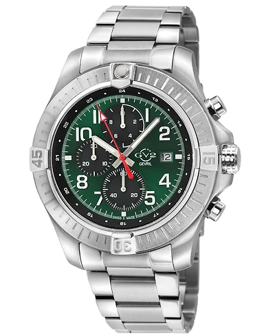 GV2 by Gevril Men's Swiss Made T38 Swiss Quartz Silver Stainless Steel Bracelet Watch