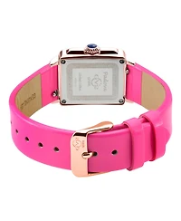 GV2 by Gevril Women's Padova Gemstone Swiss Quartz magenta Italian Leather Strap Diamond Watch