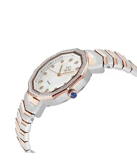 GV2 by Gevril Women's Spello Ii Swiss Quartz Two toned Ss Iprg Stainless Steel Bracelet Diamond Watch