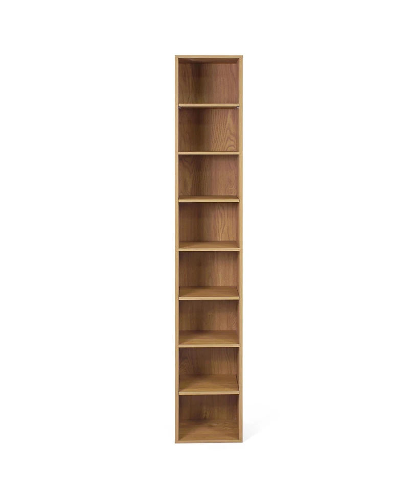Gymax 71 Inches Tall Narrow Bookshelf 8-Tier Slim Bookcase w/ 4 Adjustable Shelves