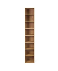 Gymax 71 Inches Tall Narrow Bookshelf 8-Tier Slim Bookcase w/ 4 Adjustable Shelves